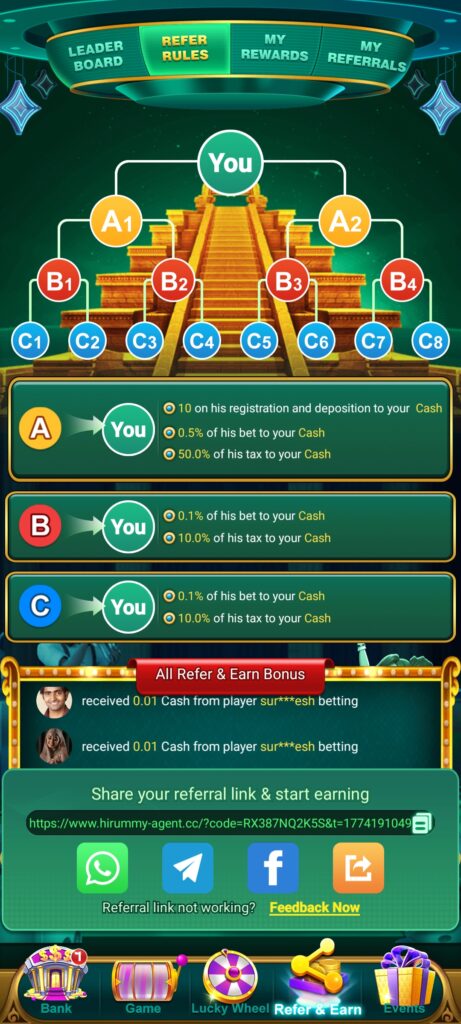 Hi rummy refferal share link 