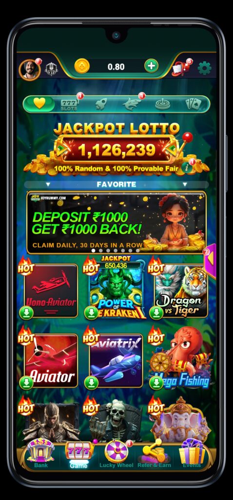 Joy rummy home page image 